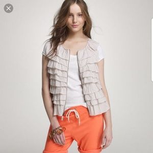 NWT •J.CREW• Chambray Ruffled Vest